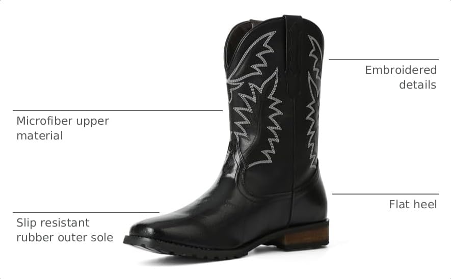 Image of SaraIris Mens Brown Cowboy Western Working Round Toe Pull On Cowgirl Boots