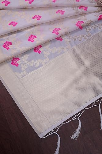 Image of DEVANGI Women's Woven Jacquard Banarasi Silk Printed Dupatta /Chunni with Meena Work, Width 1 Meter, Length 2.5 Meter