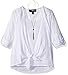 Amy Byer Big Girls' 3/4 Sleeve Tie Front Blouse with Lace