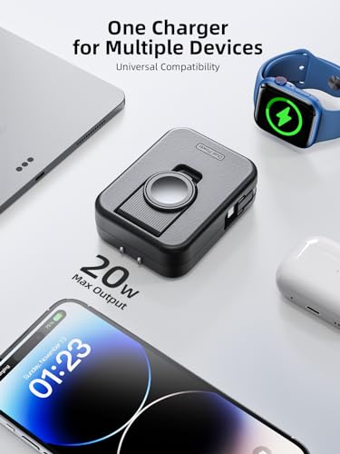 AFLYDOG 2-in-1 Apple Watch & iPhone Wall Charger w/ Built-In Retractable Lightning Cable - image 5