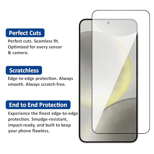Image of AIBEX Tempered Glass for Samsung S24 5G / Samsung S25 5G | 9H Hardness | Anti-Glare & Anti-Fingerprint | Water Resistant | Edge-to-Edge Full Screen Protector | Bubble-Free Installation