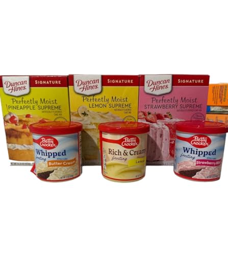 Duncan Hines Pineapple, Lemon, Strawberry Cake Mix with Betty Crocker