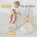 usbettas 3 in 1 Potty Training Toilet, Dinosaur Toddler Potty Training Seat for Boys Girls with Comfortable Cushion, Easy-to-Clean and Anti-Slip Potty Training Step Stool for Toilet (Beige)