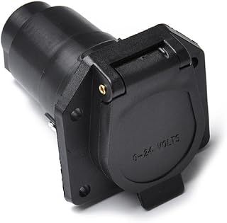 xromtbem 7 Way to 12V Power Adapter with Dustproof Cover 7 Pin RVs Adapter Trailer Connector for RVs Car 7 Way Socket