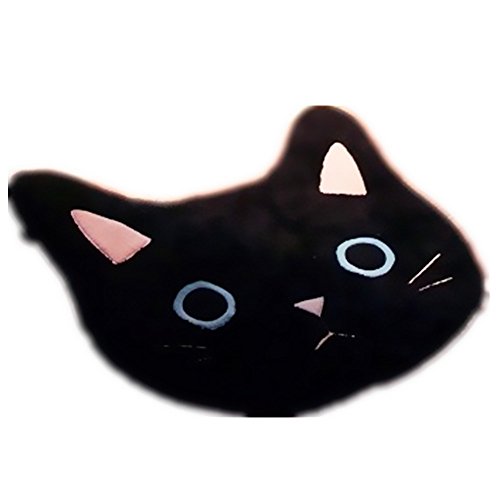 Soft Rug Machine Washable Cut Cat Coral Velvet Non-slip Mat 23.6723.6 Inches Doormat (Black)