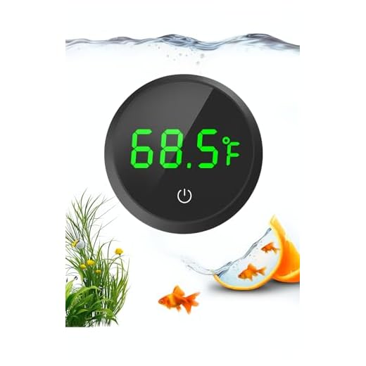 QZQ Fish Tank Thermometer Aquarium Thermometer Wireless Touch Stick Digital Aquarium Thermometer LED Display ±1°F for Monitoring The Fish Tank Aquarium Temperature Accessories (Black)