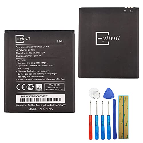 E-yiiviil Batterie de rechange WIKO 4901 compatible avec Wiko Tommy/Tommy 2 avec outils