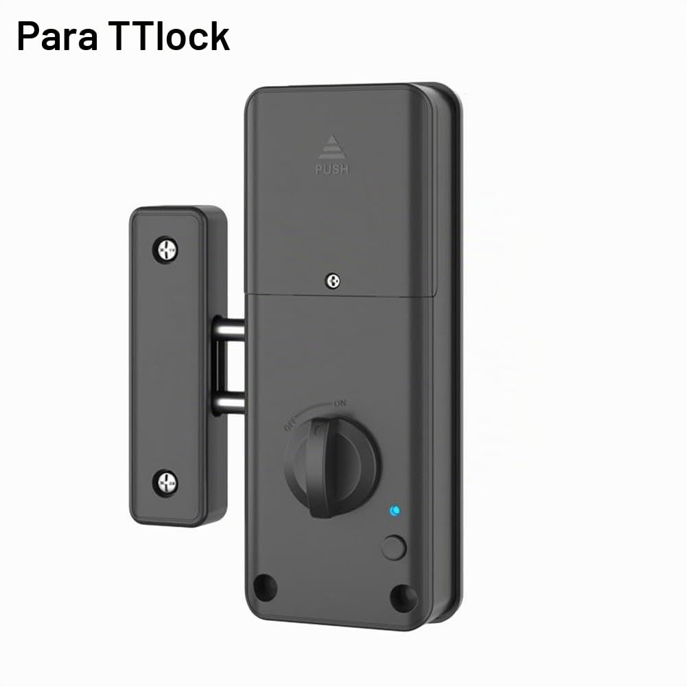 FACAIIO Cerradura de Puerta Invisible Inteligente Compatible con Aplicación TTLock y Tarjeta IC, Control Bluetooth para Puertas de Madera, Seguridad Antirrobo, Fácil Instalación, Negro