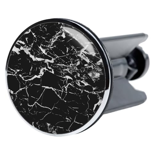Sanilo Waschbeckenstöpsel Marmor Schwarz, schöner Stöpsel für das Waschbecken, universal mit Motiv