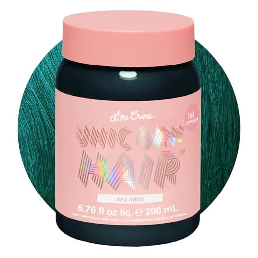 Lime Crime Unicorn Hair Dye Full Coverage, Sea Witch (Rich Teal) - Vegan and Cruelty Free Semi-Permanent Hair Color Conditions & Moisturizes - Temporary Green Hair Dye With Sugary Citrus Vanilla Scent