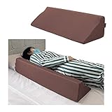 Cuña de espuma para riel de cama: la almohada de 34 pulgadas ayuda a apoyar la espalda, lumbar, columna vertebral, costillas, vientre, abdomen y pierna, ayuda a encontrar la posición perfecta de descanso en la cama.