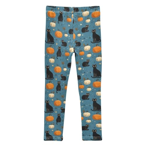 Girls Leggings Soft Toddler Ankle Length Bottoms Halloween Cat Kids Dance Yoga Pants 4-10 Years2