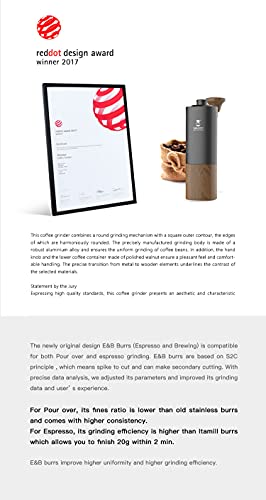 TIMEMORE Chestnut G1 Plus Manuelle Kaffeemühle, Kapazität 20 g, mit CNC-konischem Frässtift, interne verstellbare… – Bild 7