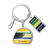 Ayrton Senna Portachiavi ufficiale Formula 1 Racing, design iconico del casco, accessorio da collezione Motorsport, resistente portachiavi per chiavi, borse, zaini