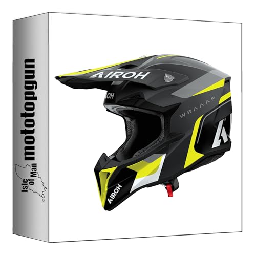 Casque Off-Road Moto Airoh Wraaap Léger et Ventilé Jaune Mat