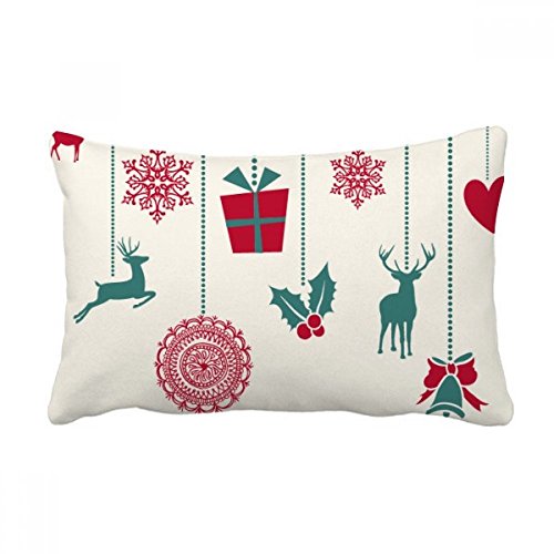 Coussin lombaire Noël élan flocon de neige, taie et insert multicolore 40x60 cm - 2