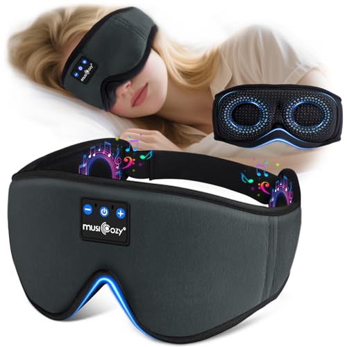 Masque de sommeil 100% occultant Bluetooth 3D pour nuit noire
