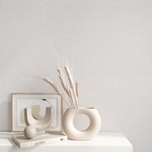VEELIKE Off White Woven Grasscloth Wallpaper Textured Peel and Stick Grass Cloth Wallpaper for Bedroom Living Room 15.7''x118'' Prepasted Removable Woven Grasscloth Contact Paper for Cabinets Shelves by VEELIKE - Used condition - Image 4