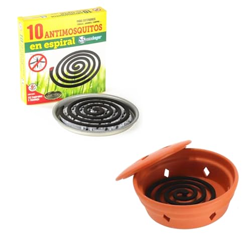 ASGRADO 60 Espirales Antimosquitos y 1Quemador de Incienso de Ceramica Citronela Antimosquitos, Incienso Antimosquitos Exterior. Interior y Exterior.