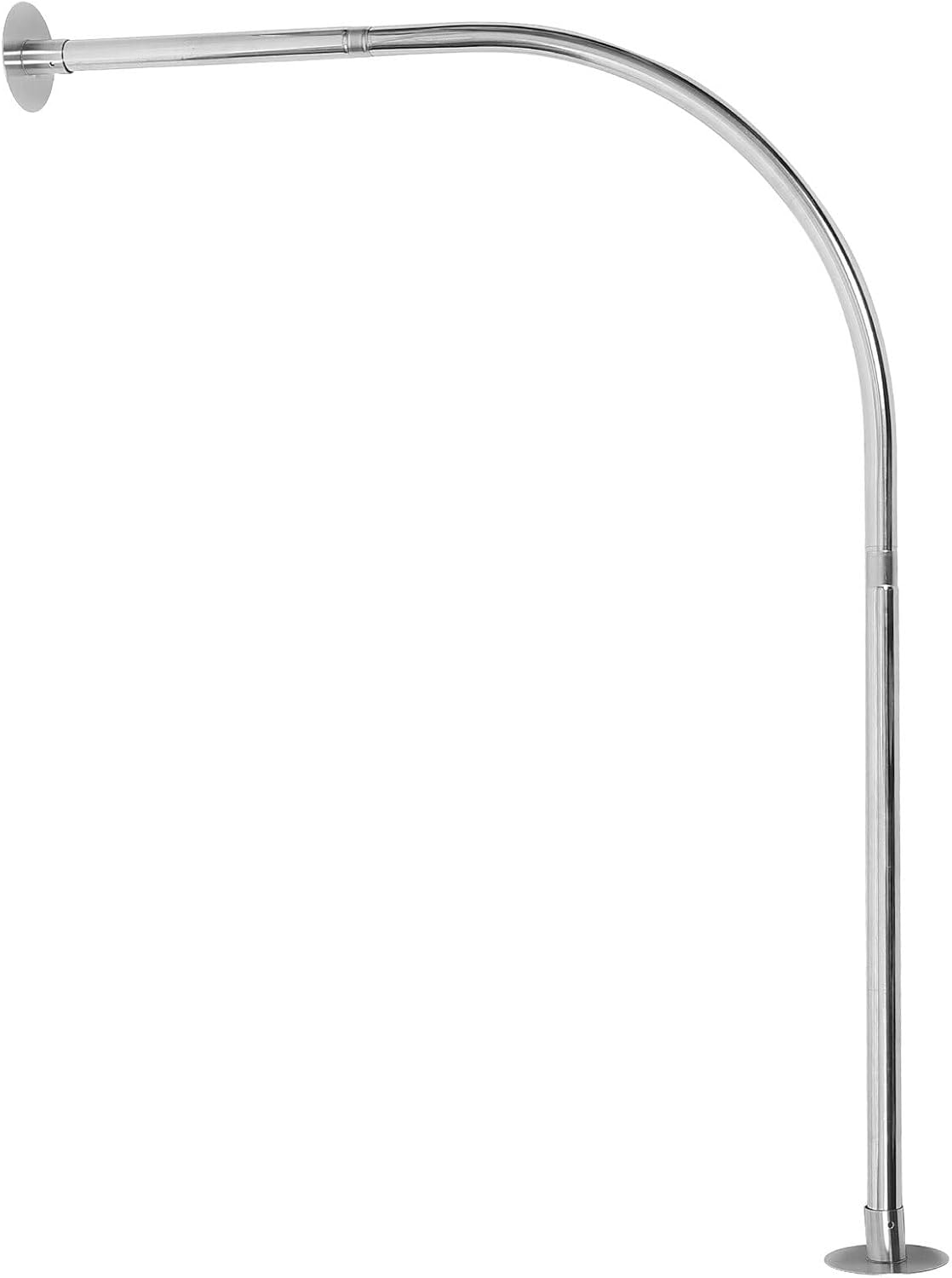 Curved Tension Shower Curtain Rod Extendable Telescopic Rod for Bathroom Adjustable Non-punch Suitable for Home Shower Use Natural Finish