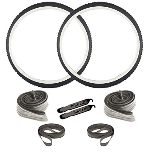 Sunlite Cruiser 80 Oem 26 X 2.125 Wire Bead Bike Tire Street Durable Town Tube Rim Strip Lever Bundle (White Wall) #TOP20