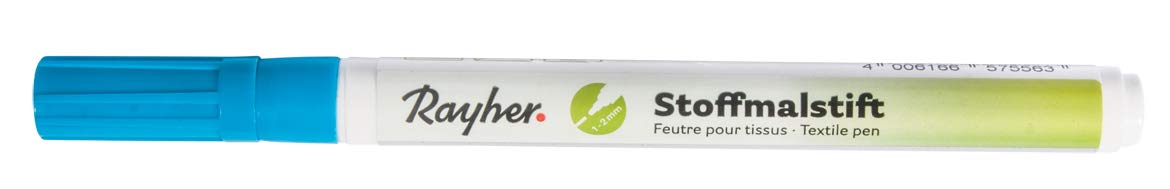 Rayher 3823509 Fabric Pens, Fine Tip, Blue