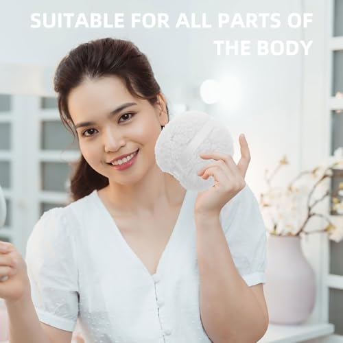 Houppettes extra larges de qualité supérieure en peluche douce blanche