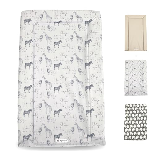 My Babiie Changing Mat - Padded Waterproof Raised Edges Easy Wipe Clean Baby Nappy Change Mat - Safari
