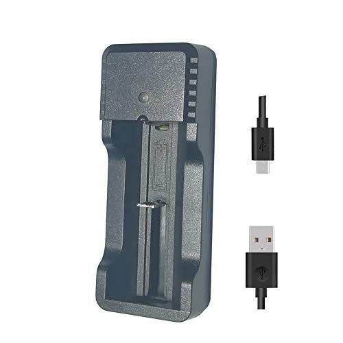 Universal 18650 Charger Compatible with Rechargeable Li-Ion Battery 3.6V /3.7V 26650 16340 14500 18500 18350 4.2v Charger with USB for LED Flashlight Camping Diving Light (1 Pack)