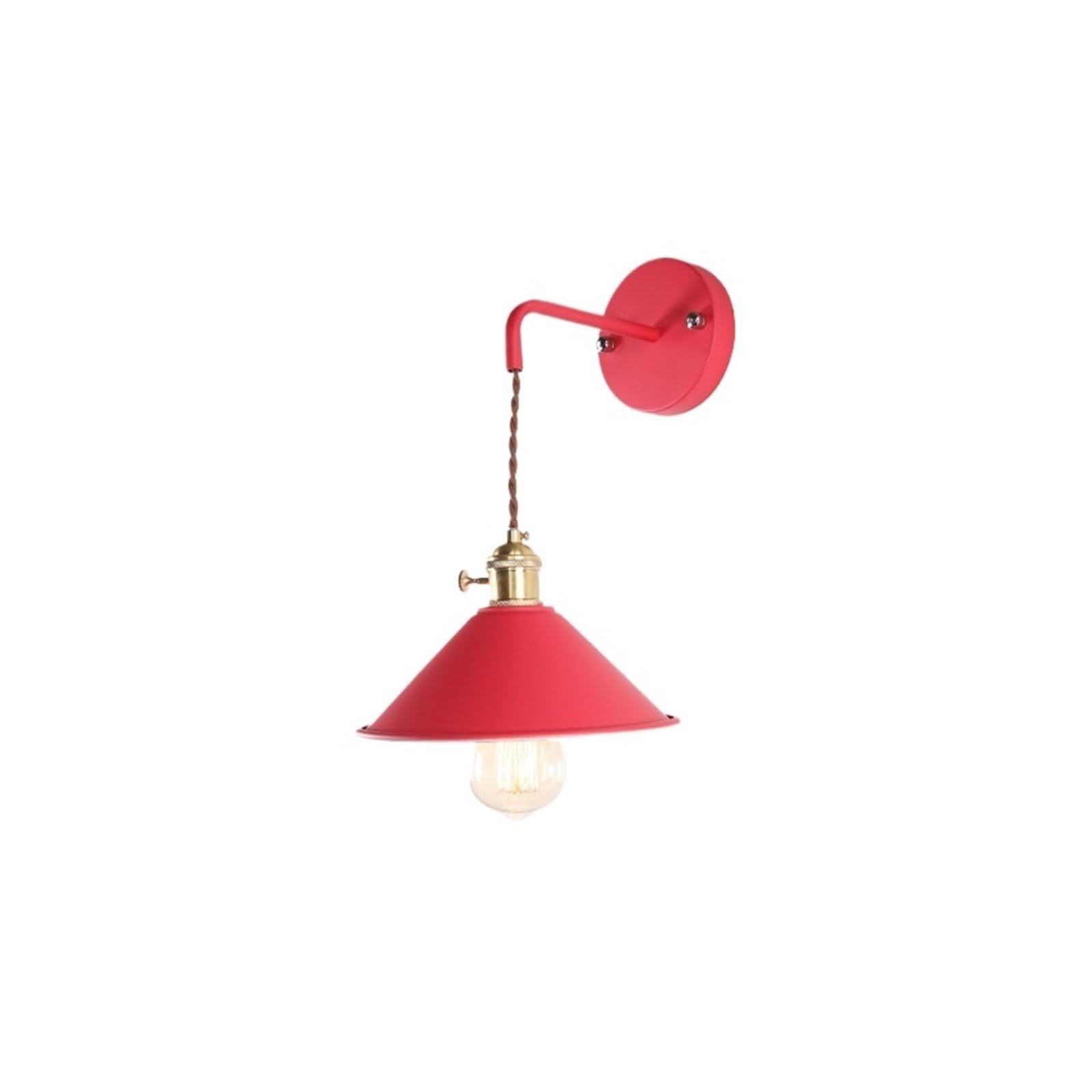 CUDTAPI LED Wall Lamp Nordic Colorful Bedroom Bedside Wall Lights, Simple Home Decors Iron Sconces Indoor Stairs Aisle Lighting(5500-7000K,Rosso)