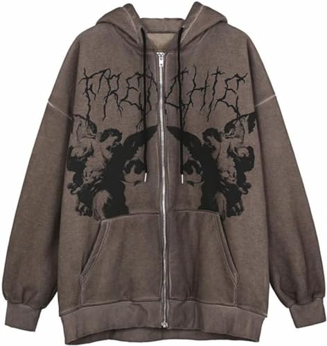 Y2k Skeleton Sweatshirt,Unisex Skeleton Zip Up Hoodie Fashion Vintage Jacket Graphics E-Girl 90s Sweatshirt