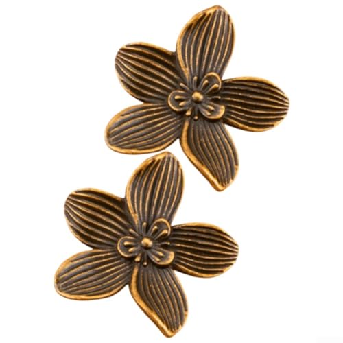 Yuanpgky Pomos distintivos para cajones de hojas de flores, elegantes tiradores de gabinete vintage, herrajes para muebles de diseño de hojas, pomos de armario de cocina, bronce antiguo, dorado