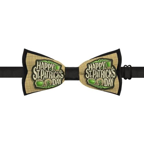 GoasNei Happy St. Patrick's Day 2023 Bow Tie for Men Adjustable Necktie Funny Tie Neck Ties for Weddings Party