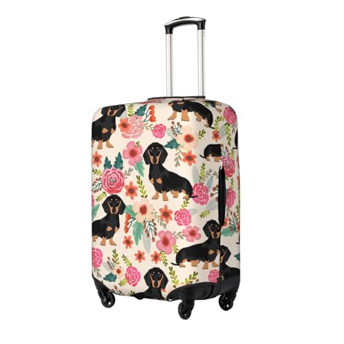 Dog Floral Print Luggage Cover Suitcase Protector Anti-scratch Fits 18-32 Inch Trolley Case2