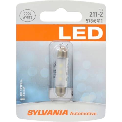 SYLVANIA - 211-2 LED White Mini Bulb - Bright LED Bulb, Ideal for Interior Lighting - Map, Trunk, Cargo and License Plate (Contains 1 Bulb)
