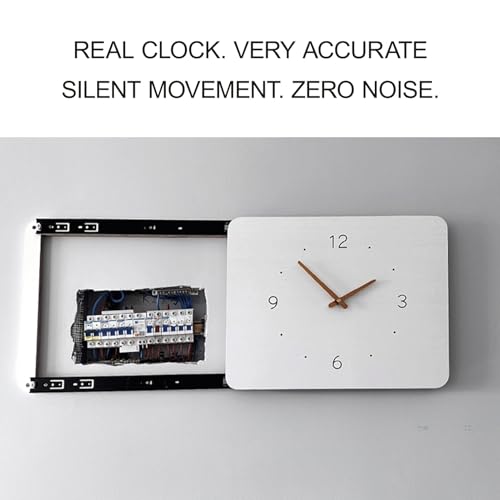 Cubierta de panel eléctrico de pared para ocultar contadores con reloj funcional 3