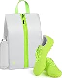 Smell Proof Shoe Cleat Bag for Travel Men - Odor-Absorbing Lightweight Water-Resistant Golf Soccer Shoe Storage Organizer with Active Carbon Fabric for Gym Sports Travel Work (Grey, Standard)