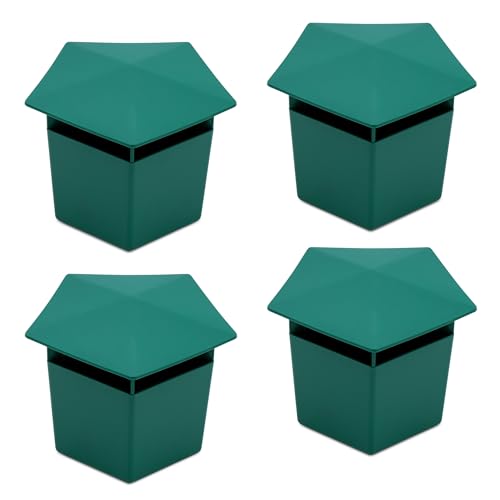 Kunststoff Schneckenfalle eckig 4er Set grün - 12 x 12 cm - Schneckenschutz für Gemüsebeete - Garten Schneckenbekämpfung Schneckenabwehr Falle gegen Schnecken und Ungeziefer umweltfreundlich natürlich