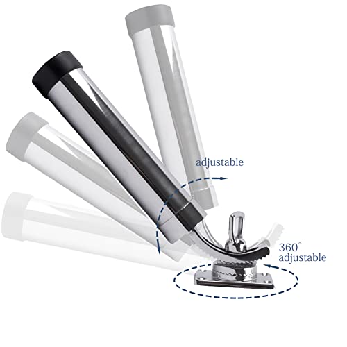 image for Hoffen All Angle Deck-Mount Adjustable Fishing Rod Holder - 360° Adju