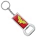 GRAPHICS & MORE Wonder Woman Classic Logo Keychain Rectangle Chrome Plated Metal Bottle Cap Opener