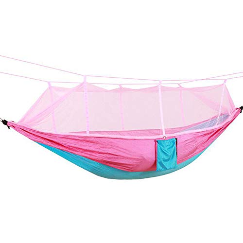 Jcnfa 蚊帳付きハンモック、バックパッカー用のアウトドアシングルダブルパラシュートメッシュハンモックキャンプ、旅行 (Color : 9, Size : 260*140cm)