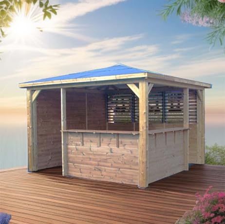 Abri De Piscine 12.32m² Bois Traité - THB3535.CCVB