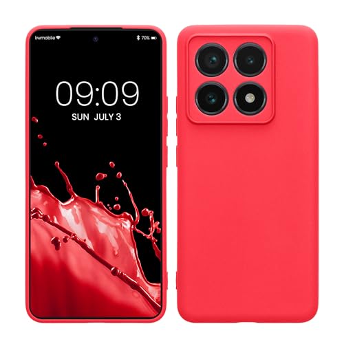 kwmobile Handyhülle für Xiaomi 14T Pro Hülle - weiches Handy Silikon Case - Schutzhülle Cover - Neon Pink