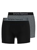 Bruno Banani Herren Short Flowing, 2er Pack, Einfarbig, Gr. X-Large, Mehrfarbig (schwarz/graumelange 1782)
