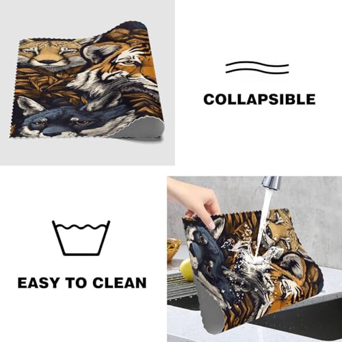 Sets de table antiderapants et resistants Tiger Fox Bobcat | Lot de 6 - 5