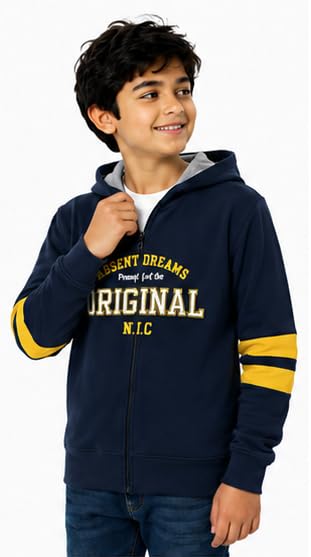 Image of T2F Boy's Cotton Regular Fit Hooded Sweatshirt