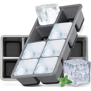 2 Pezzi Grande Ghiaccio Stampo, Furnsii XXL Stampo Cubetti Ghiaccio Silicone Con Coperchio, Senza BPA – Per Whisky, Cocktail, Cioccolato, Alimenti Per Bambini (nero)