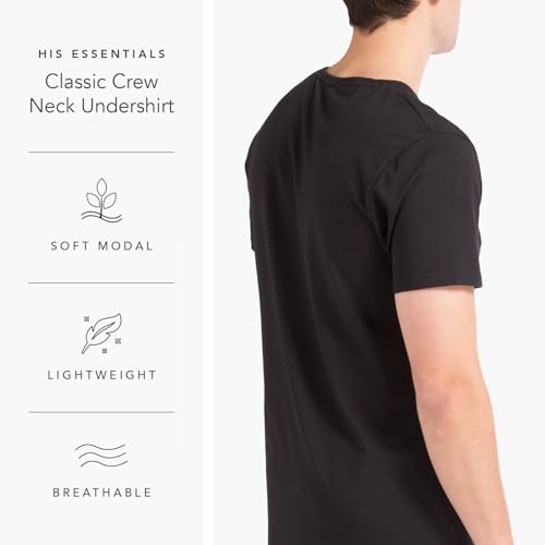 Fishers Finery Men's Classic Crew Neck Comfort Soft Keep Tucked Undershirt - Breathable Cotton Modal Blend T-Shirt2