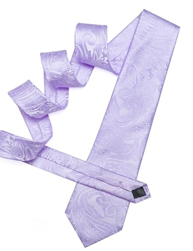 Image of Barry.Wang Men Tie Set Paisley Silk Necktie Pocket Square Cufflinks Formal Wedding Business Party