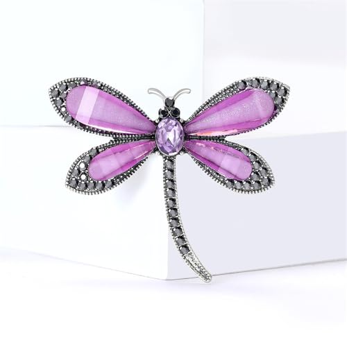 Image of Dragonfly Resin Brooch Lapel Pins for Women Girls Cute Elegant Animals Brooches for Dresses Suit Hat Bag Fashion Trendy Jewelry Ceremony Banquet Decoration